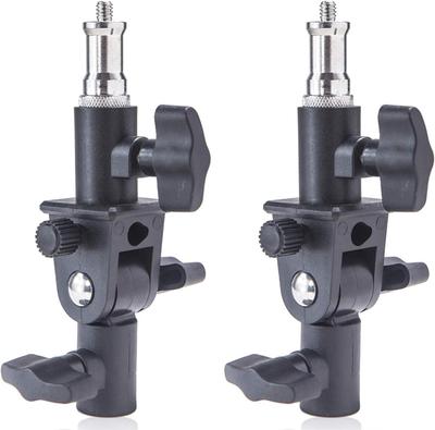 WELLMAKING 2pcs Tilt Rotating Mount Umbrella Holder for Light Standard To Inch Metal Male Thread Adapter with Spigot for Studio Light Hot Shoe Adapter
