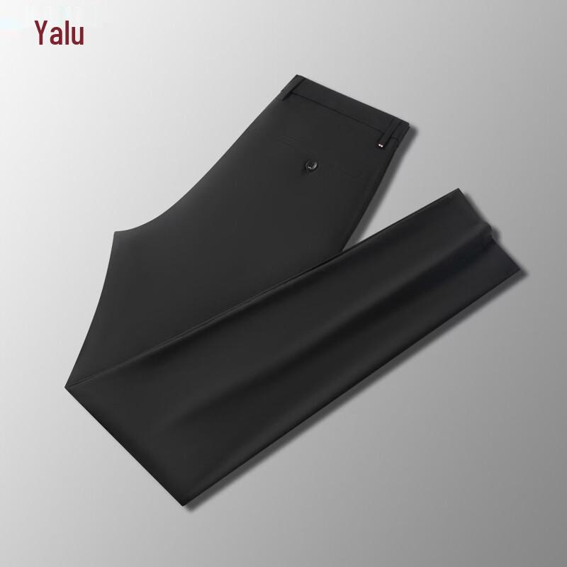 Yalu Men's Slim-Fit Ice Silk Business Casual Trousers