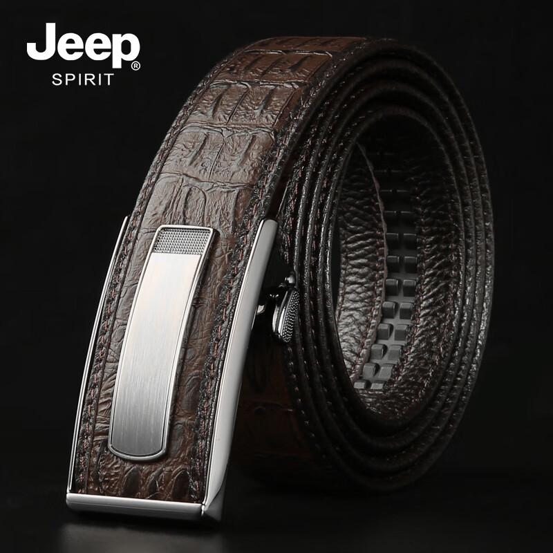 

Мужской ремень JEEP SPIRIT из натуральной кожи с тиснением под крокодила и автоматической пряжкой 130 cm