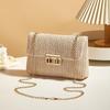 Crossbody Bag for Women Chain Strap Summer Beach Straw Flap Handbag Stylish Accessory Shoulder Bag for Day-to-Night Outfits