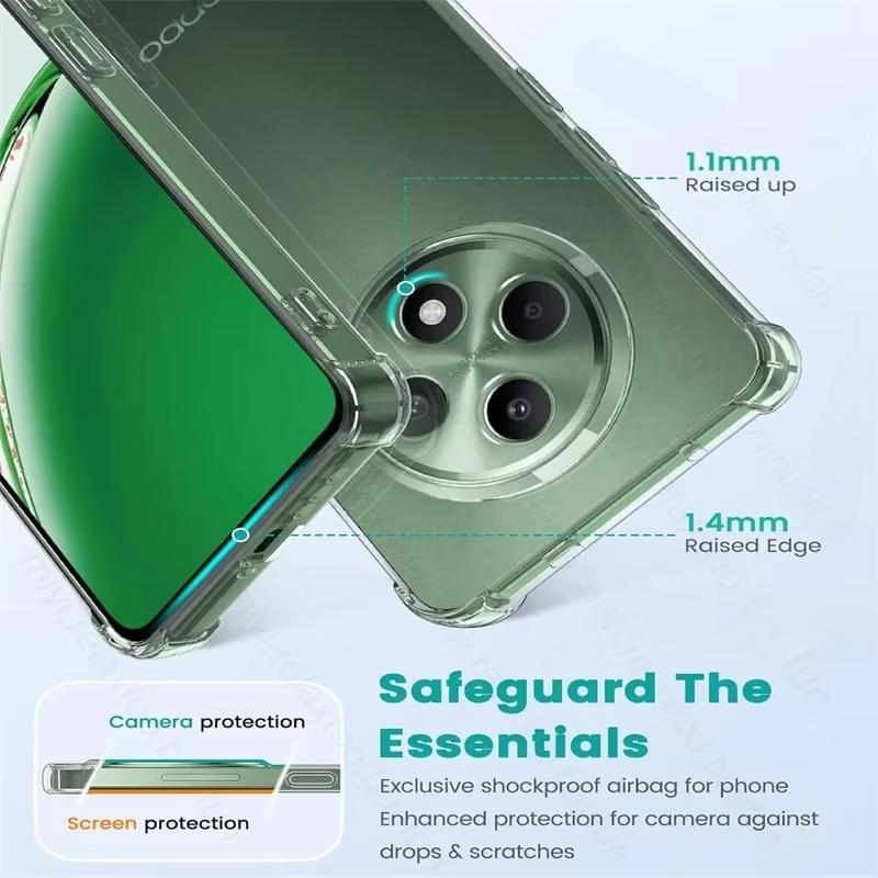 Poduszki powietrzne Odporne na wstrząsy Przezroczyste Silikonowe Etui dla Oppo Reno 13 12 F 11 10 7 Pro A60 A78 A95 A58 A57 A38 A18 A54 4G 5G TPU Miękkie Etui