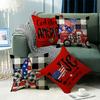 New Independence Day Flag Four-piece Set Five-Pointed Star Car Letter Print Plaid Bedroom Sofa Cushion Cover
