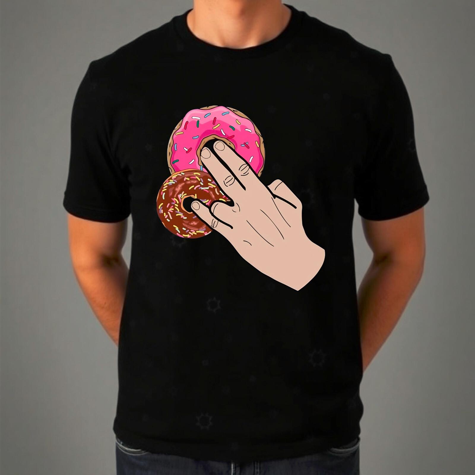 Dunking Donuts Two in Pink One In Stink Sarcastic Rude Funny Tee T-Shirt L