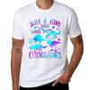 Just A Girl Who Loves Dinosaurs - Dinosaur Theme Teen Girls T-Shirt Plus Size Loose Short Sleeve Top