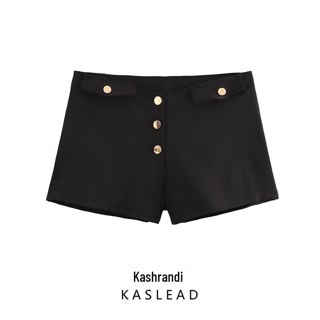

2025 Spring Women s Fashion: Low Waist Sexy Versatile Shorts Medium чёрный