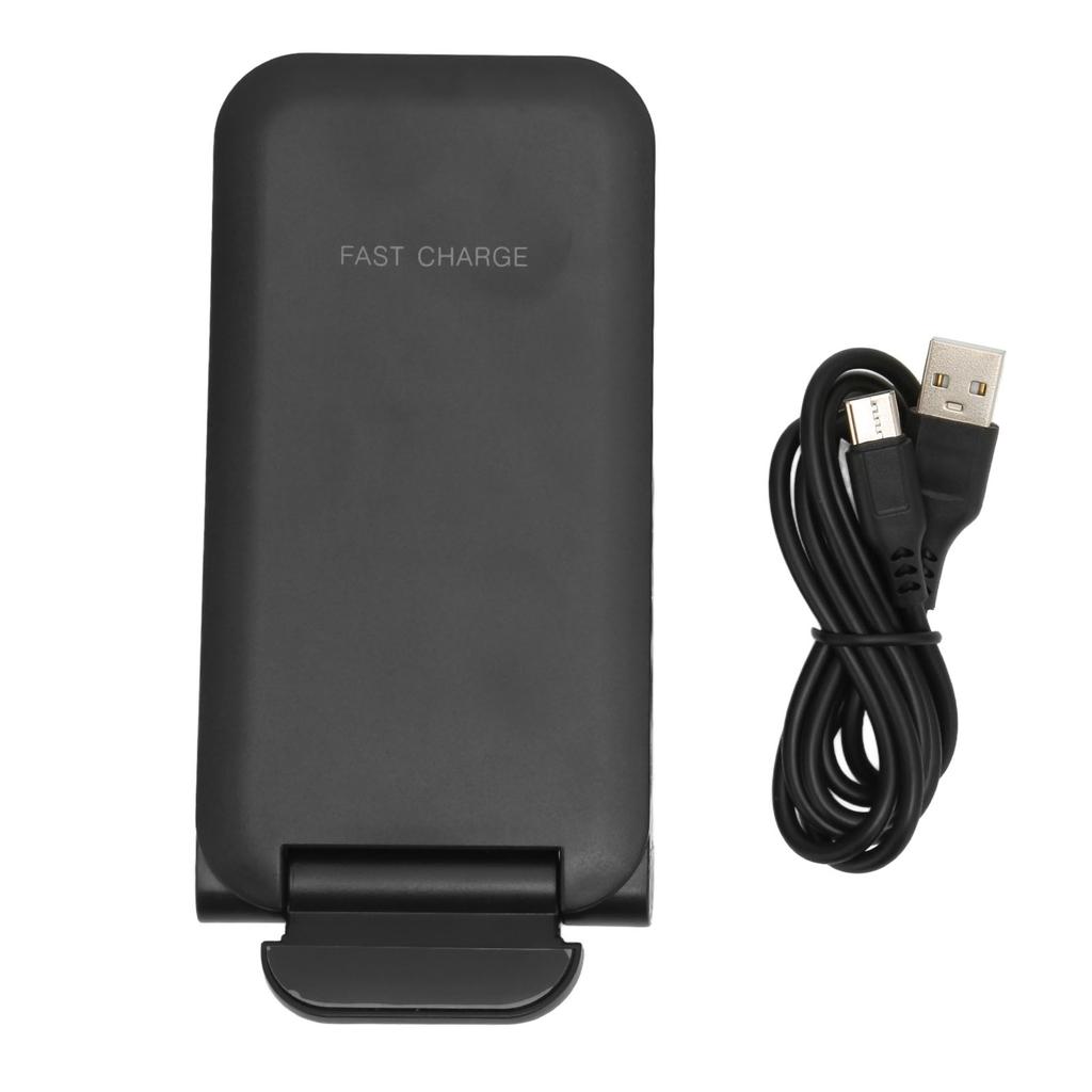 Upgraded Fast Wireless Charger Foldable Wireless Charging Stand QI Certified Wireless Charger Black
