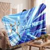 Erling Haaland Personalized Fleece Blanket With Football Logo, Custom Name Text Soft Warm Home Throw Blanket