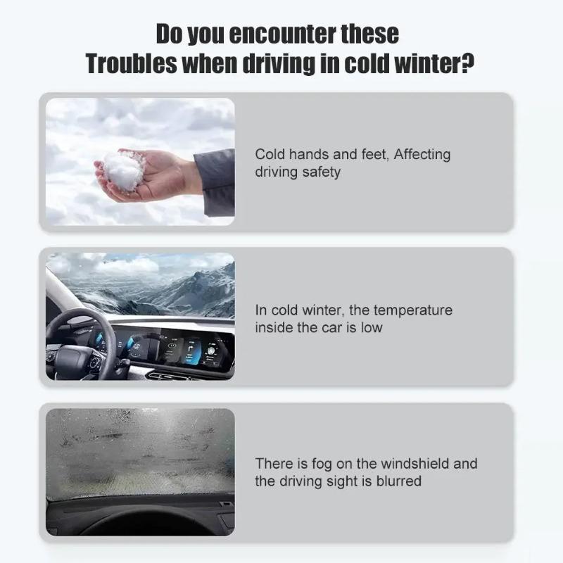 12V 2 in 1 Car Heater Fan Electric Cooling Heating Windshield Defogging Demister Heater Air Purification Anti Fog System