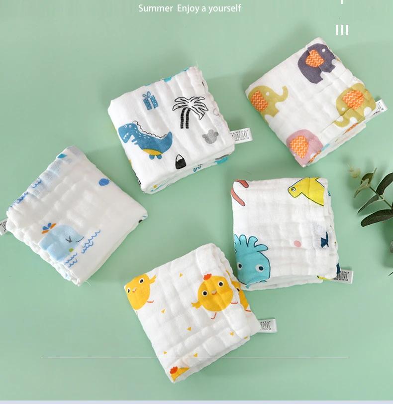 Muslin 6 Layers Cotton Soft Baby Towels Baby Face Towel Handkerchief Bathing Feeding Face Washcloth Wipe Burp Cloth Hand Towel