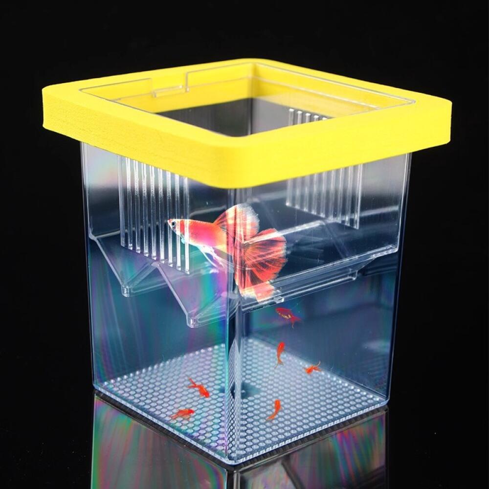 Acrylic Square Floating Fry Incubator Box, Multifunctional Aquarium Breeding Separator for Guppy Fish Parent and Fry Supplies