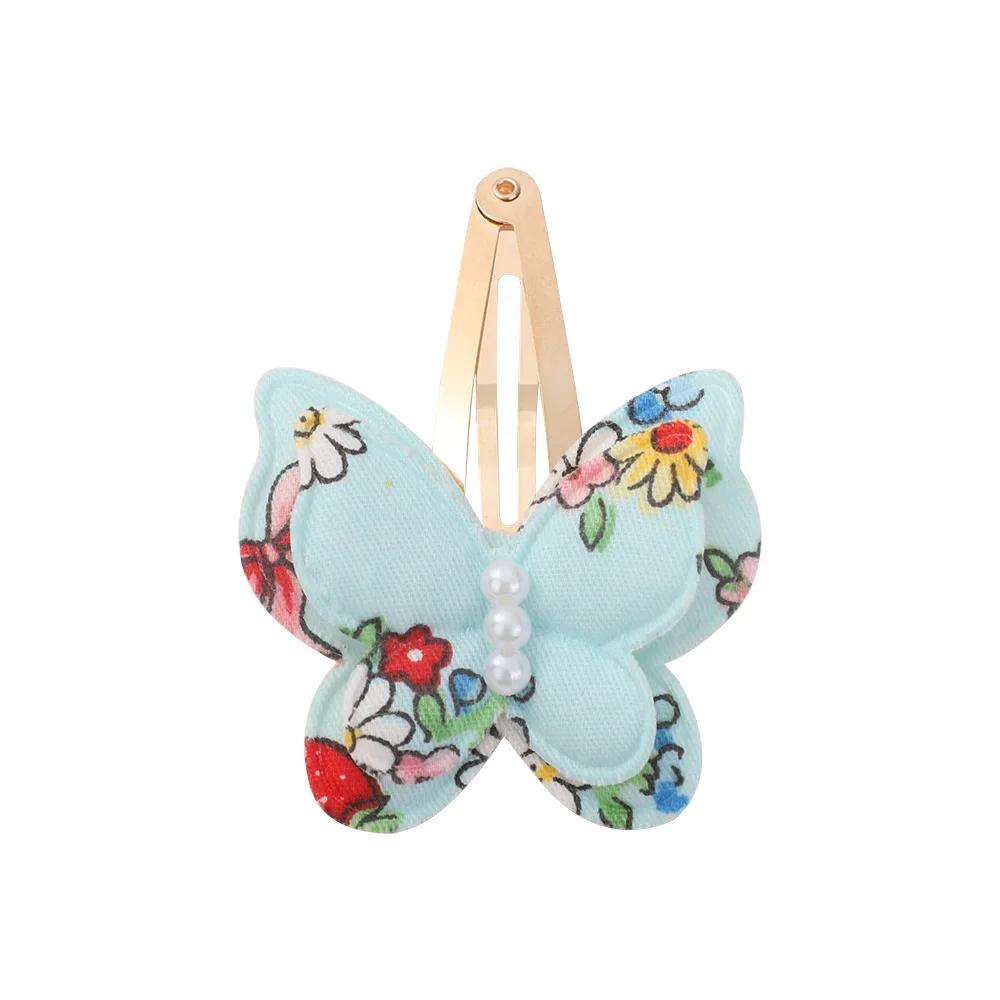 40 Style Butterfly Hair Clips Print Alloy Hairpin Simulated Pearl Bow Hair Clip Kids Hairbangs Diy Korean Accessories