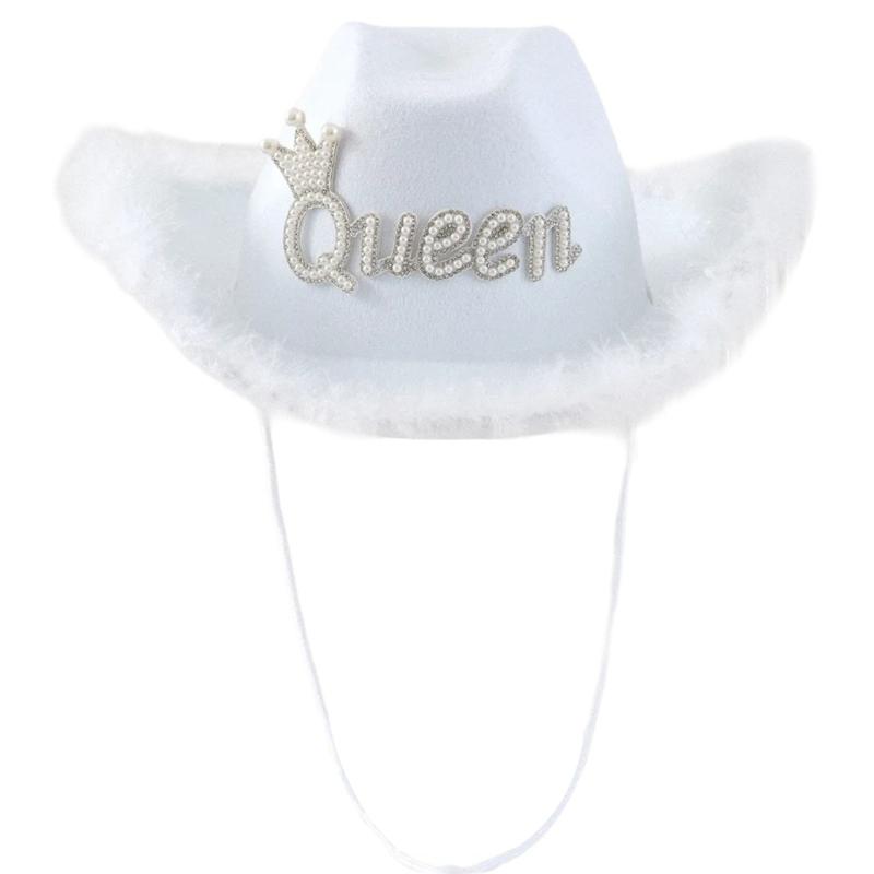 

Дышащая шляпа ковбойки для западной вечеринки, шляпа федора из фетра с большими загнутыми полями, ковбойская солнцезащитная шляпа, поставка, широкие загнутые поля белый