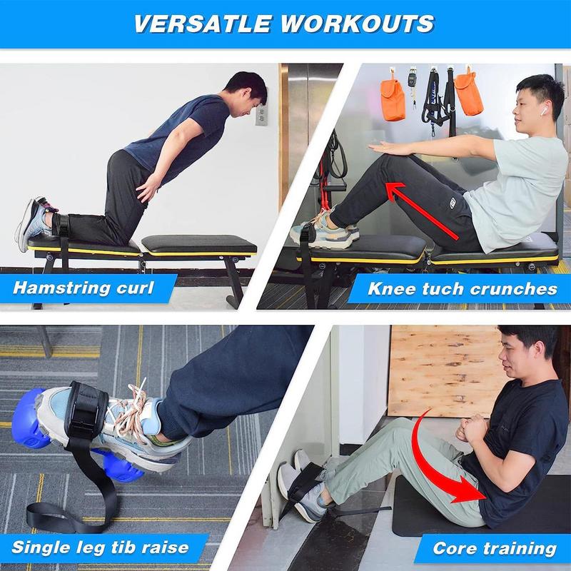 Nordics Hamstring Curl Strap With Neoprene Pad Sit-ups Workout Leg Exercise Assisted Strap Belt Home Gym Fitness Equipment