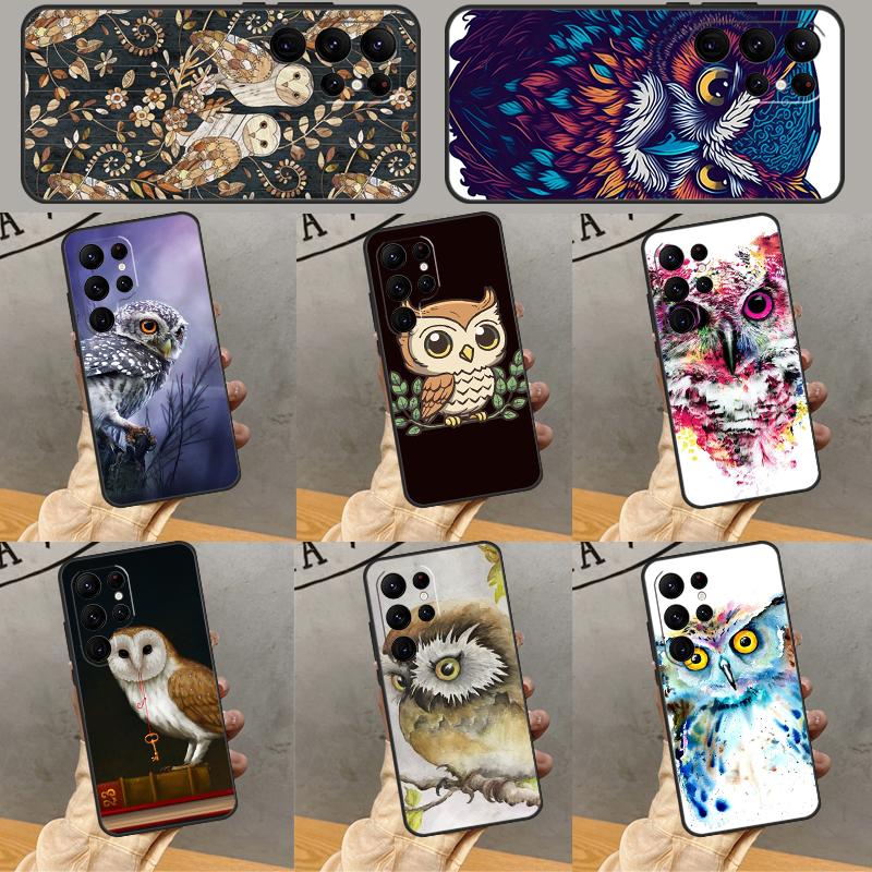 Cartoon Eule Handyhülle Für Samsung Galaxy S25 Ultra S24 S23 S22 Ultra S9 S10 S20 Plus S21 FE Funda Cover