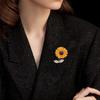 High End Sunflower Brooch For Women, Exquisite Suit Chest Flower, Temperament Coat Brooch, Elegant And Versatile Clothing Accessories