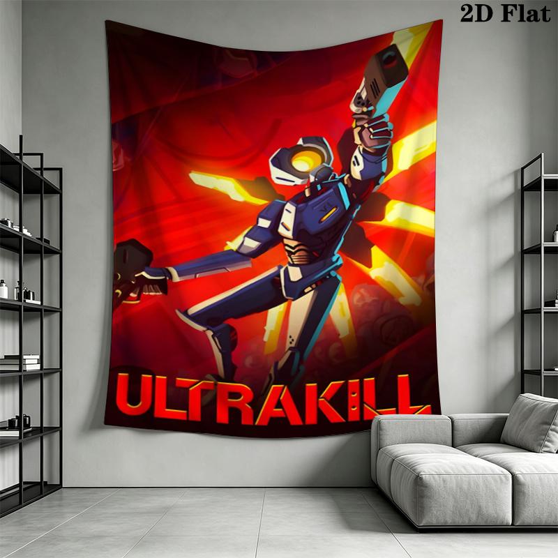 ULTRAKILL Wall Tapestry Aesthetic Wall Hanging Printed Fabric Blanket Decorative Tapestries for Bedroom Living Room Home Decor