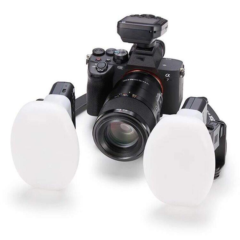 2pcs DIY Silicone Softbox Dental Macro Flash Diffuser Natural Light for Nikon R1C1 Yongnuo YN24EX Godox MF12 Camera Accessories