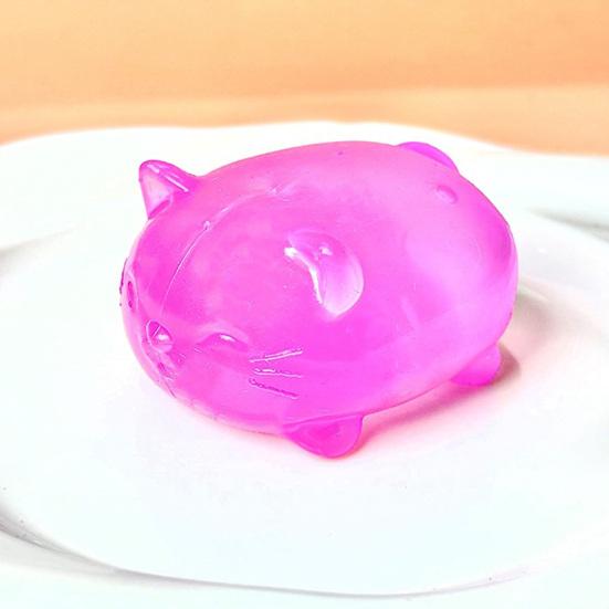 Cute Cat Squeeze Toy Transparent Small Cat Shaped Slow Rise Toy Relaxing Sensory Squeeze Toy for Stress Relief