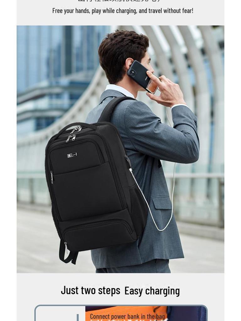 Men's Fashionable Multifunctional Backpack: Lightweight, Large-Capacity for Travel and Business, Computer-Friendly