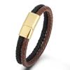 Hot Sale Spot Fashion Double Layer Multicolor Leather Stainless Steel Bracelet For Men