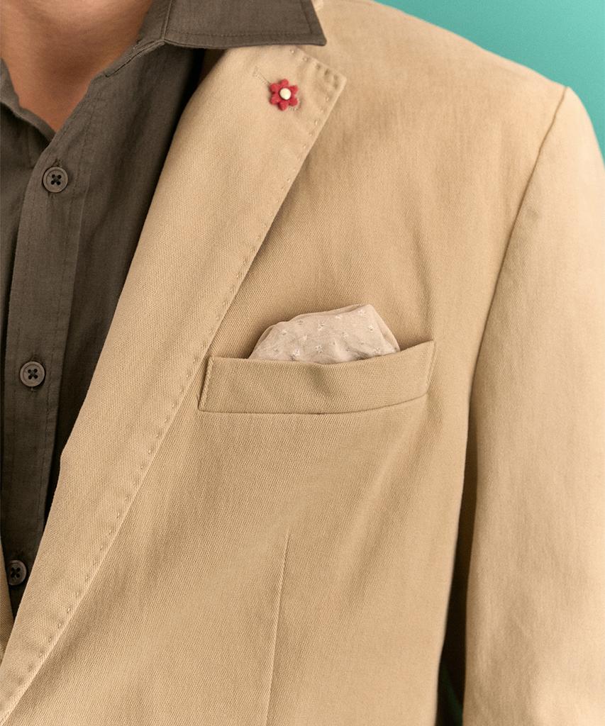 Panicale Beige Washed Cotton Jacket