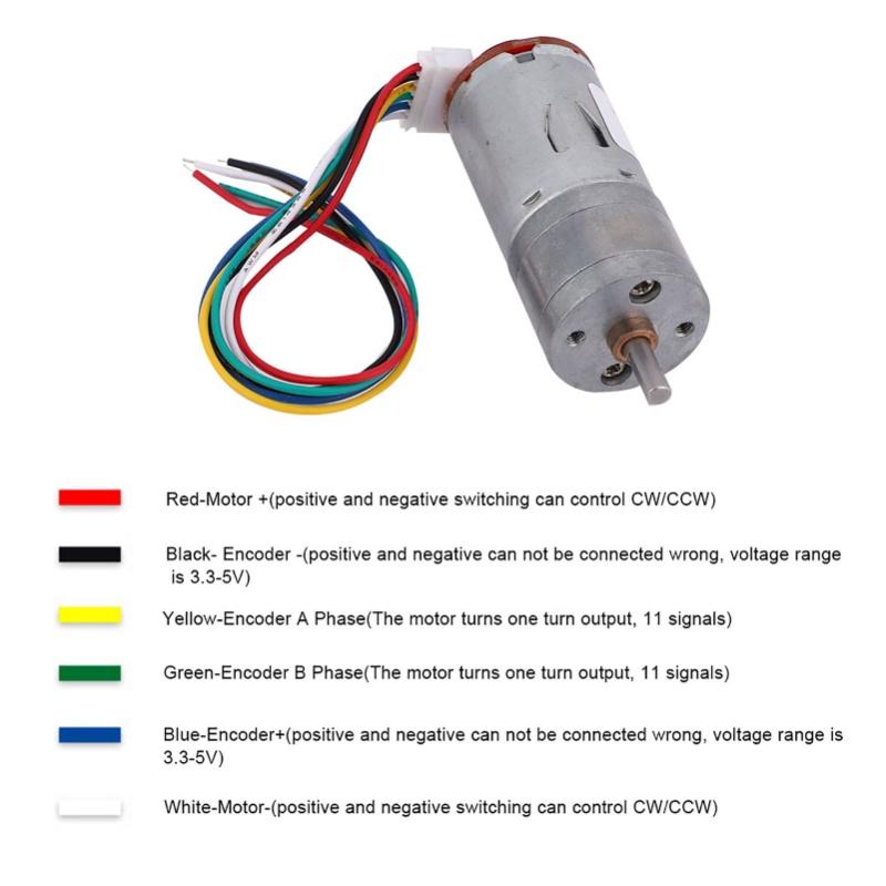DIY Encoder Gear Motor With Mounting Bracket 65mm Wheel Kit For Smart Car Robot DC12V(500RPM)(200RPM)