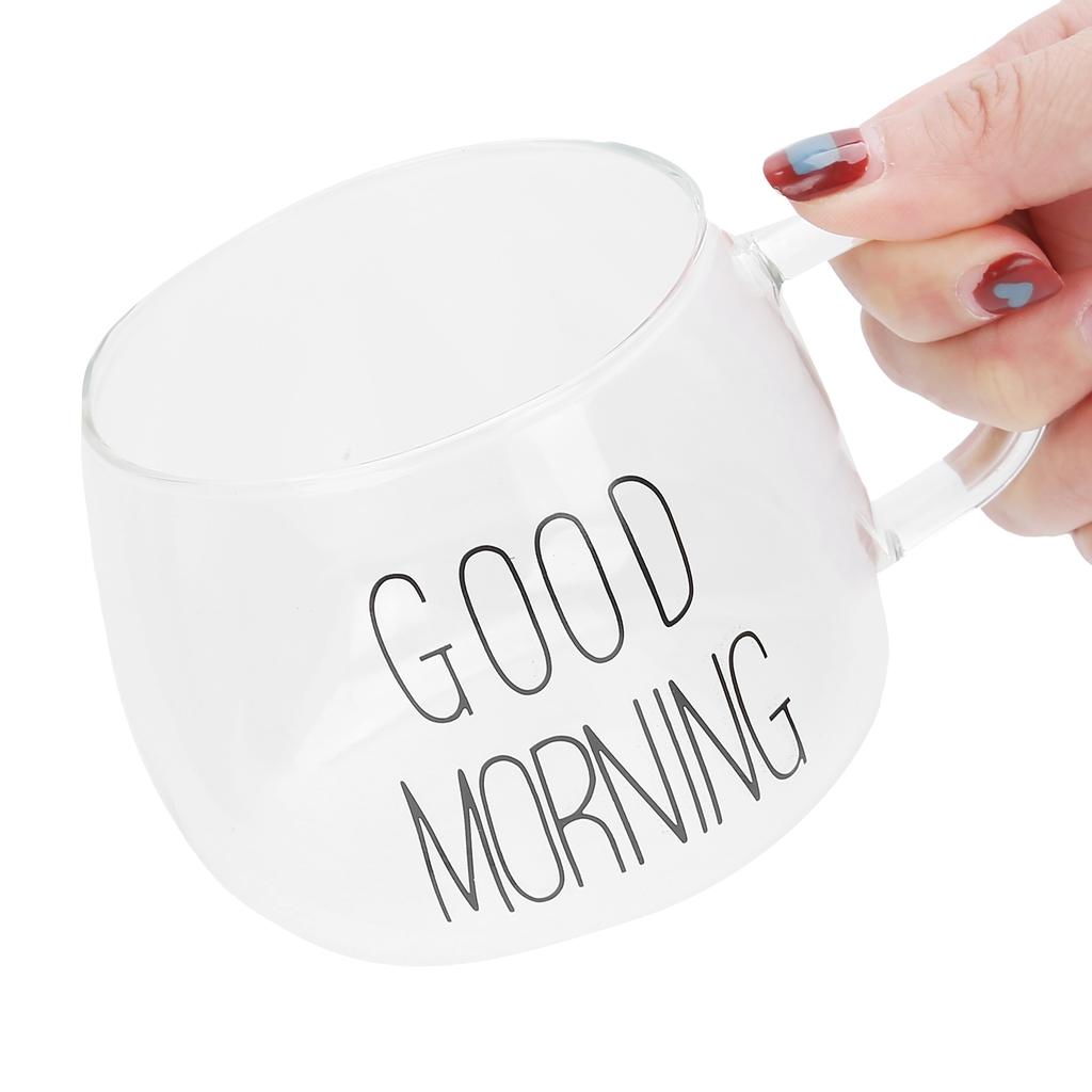 Coffee Cup Transparent Borosilicate Glass Mug with Handle for Milk Tea Cocktail Beverage