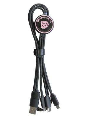 Grand Sanc Osamu Goods 3-in-1 Multi-Charging Cable [Jill] Lightning Micro-USB Type-C Compatible Flash iPhone Android Character Cable