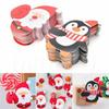 New 200-50PCS Christmas Lollipop Paper Cards Cartoon Santa Claus Penguin Snowman Kids Candy Gift Package Wrapping New Year Party