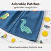 Short-Sleeved Denim Dress Summer Children'S Dress With Appliqué Embroidery Cartoon Fashion Lace Sleeves Children'S Dress