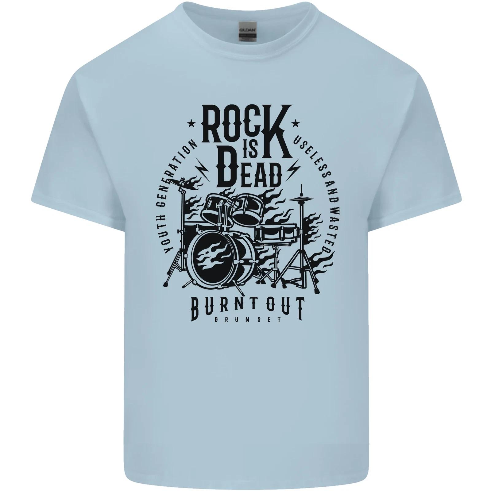 Rock is Dead Drum Kit Drummer Drumming Kids T-Shirt Childrens S