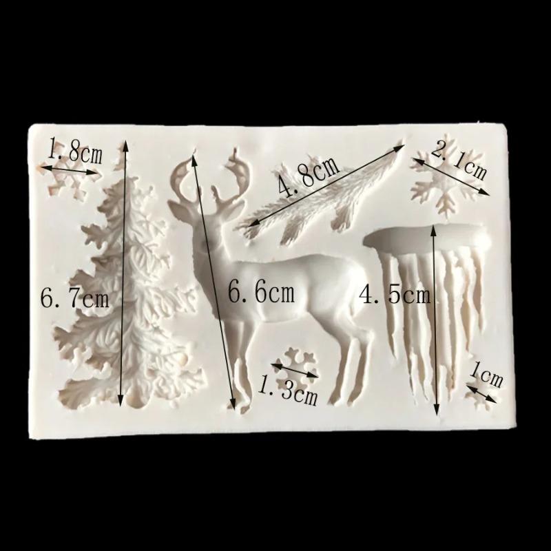 Elchförmige Silikonform Weihnachts-Silikon DIY Epoxid Weihnachts-Serie Kuchen Backdekoration Schokoladenform