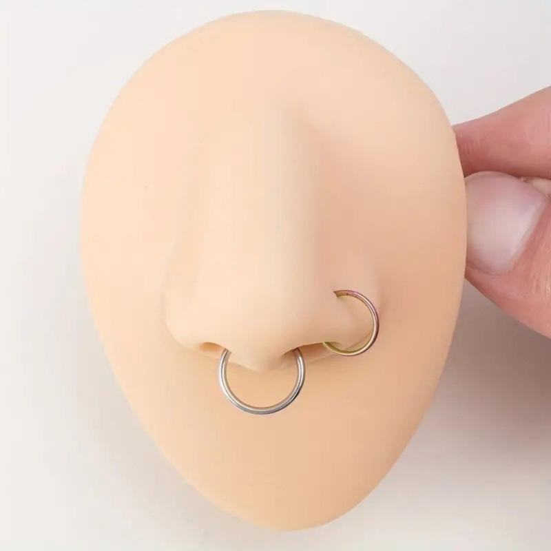 Easy To Wear Seamless Heart Nose Rings Piercing Nose Decors Comfortable Body Jewelry for Party and Daily Use