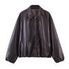 European and American style French women's clothing fashion versatile temperament casual design sense two-color jacket leat