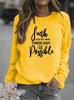 Women's Letter Print Round Neck Hoodie