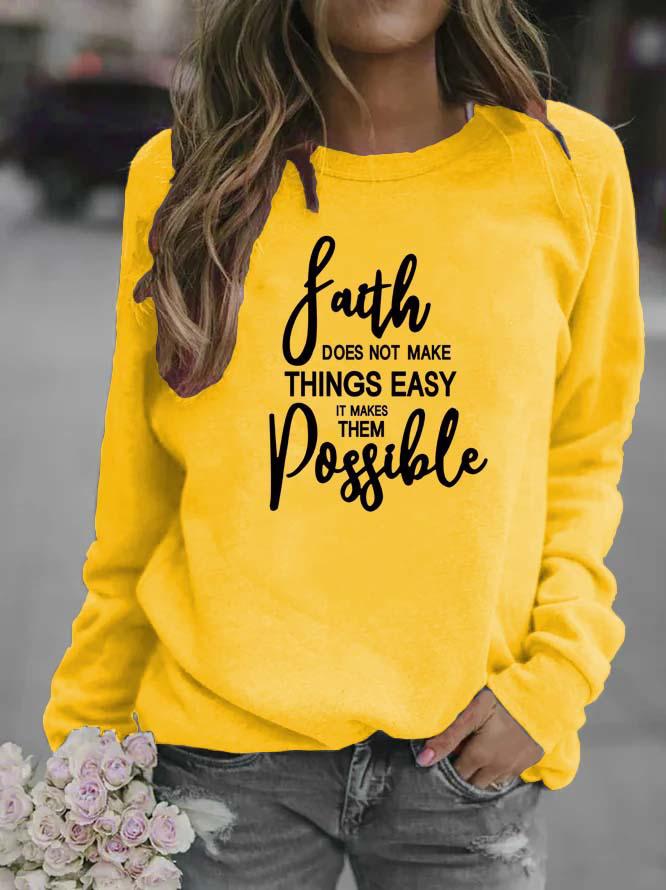 Women's Letter Print Round Neck Hoodie
