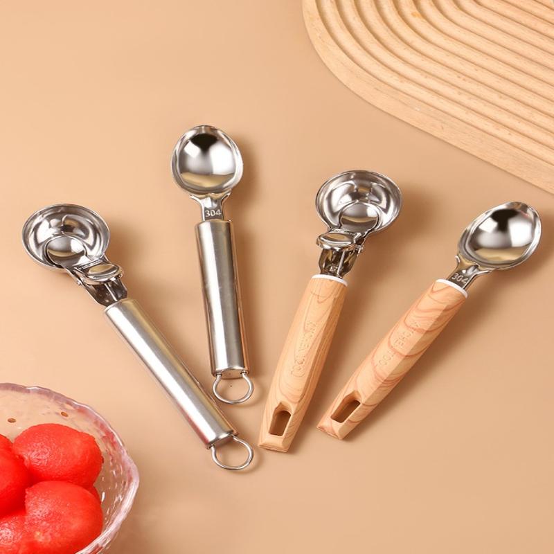 Stainless Steel Dual-Purpose Ice Cream Scoop Ice Cream Scooper Multifunctional Fruit Scoop Kitchen Supplies
