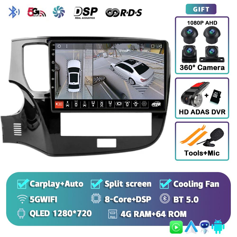 Android 14 Carplay Car Radio For Mitsubishi Outlander 3 GF0W 2018-2021 2din Multimidia Video Player Navigation Head Unit Stereo