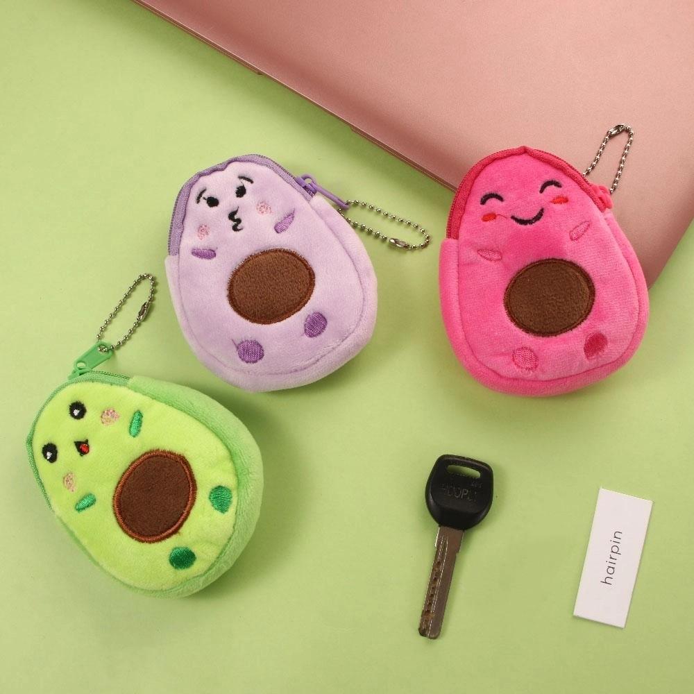 Fashion Children Money Pouch Kids Cartoon Small Coin bag Avocado Plush Purse Wallet Key Case Bags