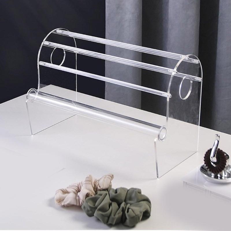 Double Layer Hairband Holder Stand Multi Functional Acrylic Jewelry and Headband Organizers for Women's Accessory