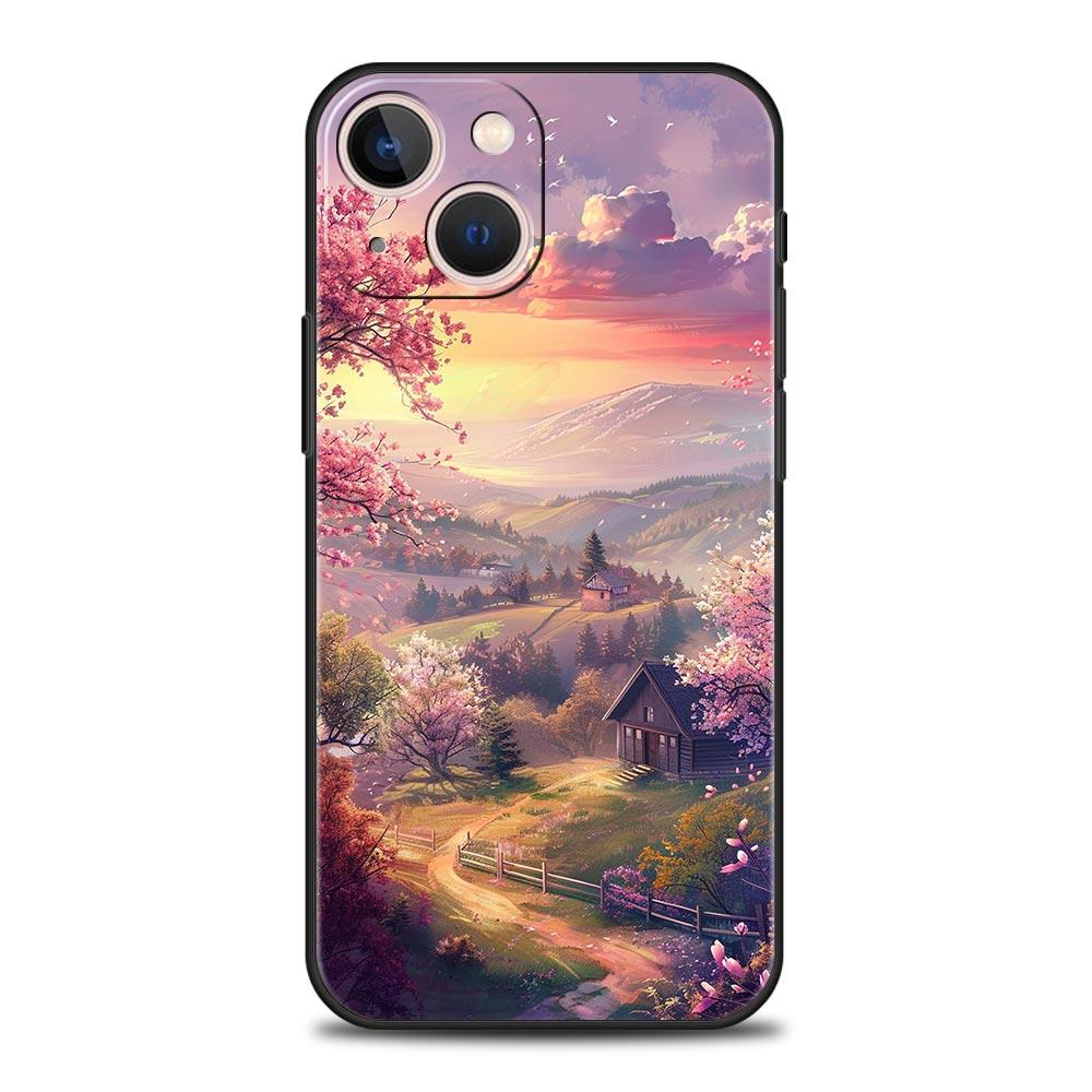 Korean Flower Phone Case Cover for iPhone 17 16 15 14 13 12 11 Pro Max 17 Air Plus Shockproof Soft TPU Shell Fundas Capas Coque