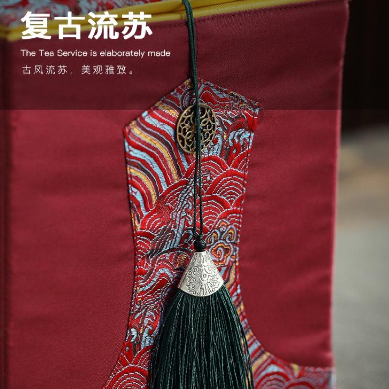 Vintage Textured Storage Bag Universal Outer Packaging Gift Box Tea Sealed Jar Package Bag Travel Pockets Holiday Gift Case 1pc