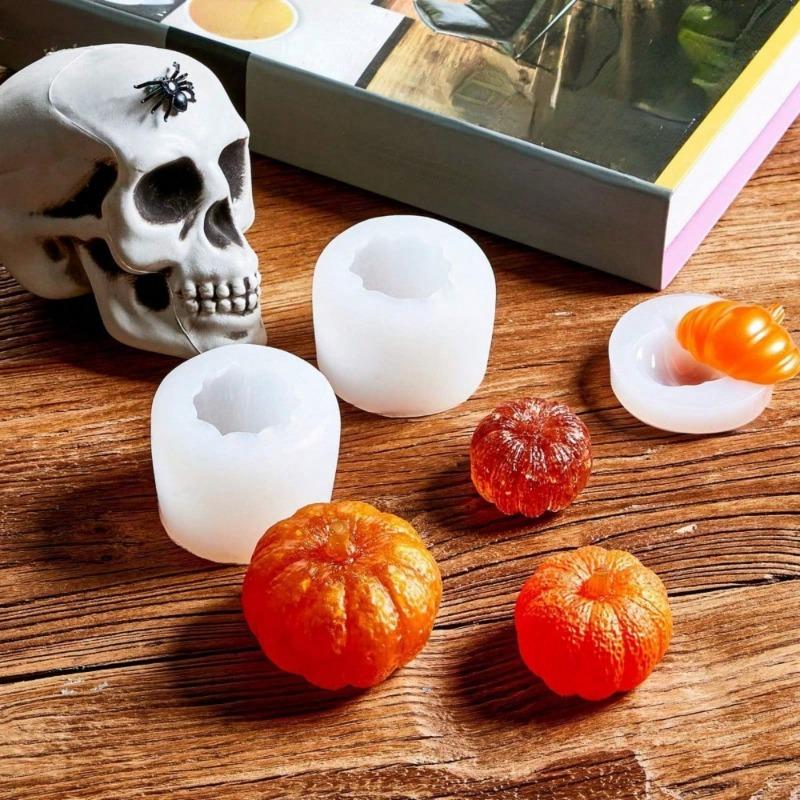 Halloween Thanksgiving Pumpkin Silicone Mold DIY Jewelry Autumn Decor Includes Ghost Maple Leaf Themes for Seasonal Crafting