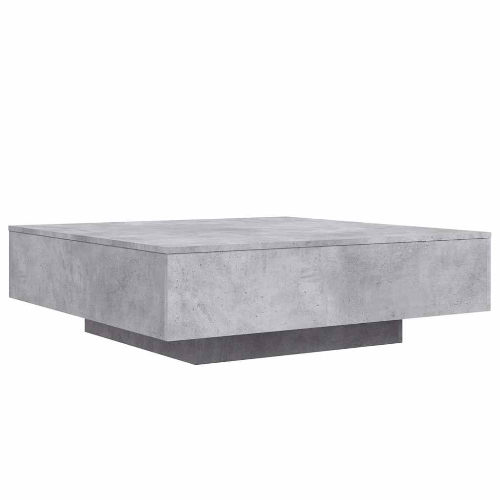 Stolik Kawowy Z Oświetleniem Led, Szarość Betonu, 100X100X31 Cm