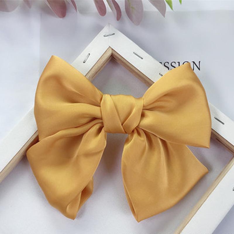 Scione Fashion Ribbon Hairgrips Big Large Bow Hairpin Women Girls Satin Barrette Hair Accessories