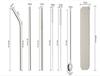 NEW Drinking Straw Stainless Steel Straw Set Straw Spoon with Brushes Box