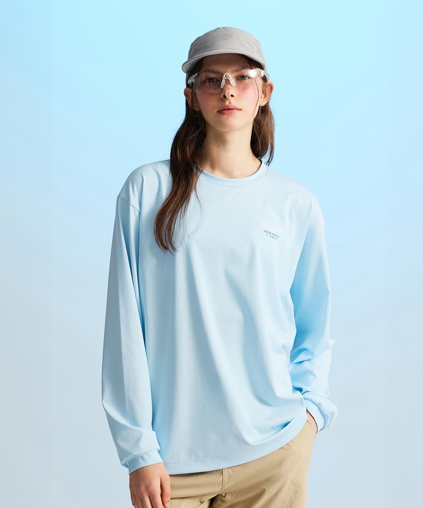 Leijibi Airfresh String Top Oversized M Long Sleeve Rash Guard Sky Blue