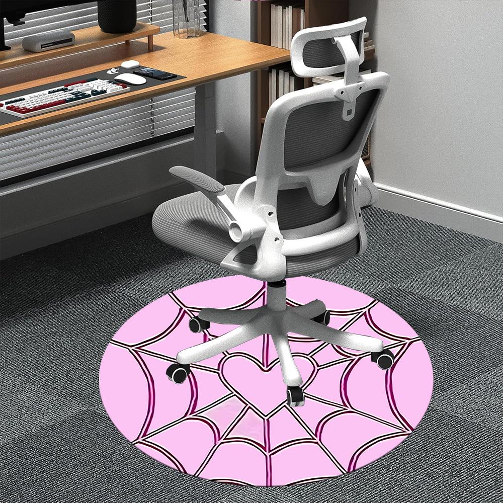 

1pc Spider Web Heart Office Round Area Rug, Indoor Mat Suitable ForOffice, Under Office Chairs Bedroom Living Room Home Decor, Room Deco D046 80cm by 80cm