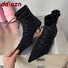 Fashion Fashion Lace Up Women Ankle Boots With Low Heel Shoes Pointed Toe Footwear Party Modern Ladies Short Boots Female Pumps