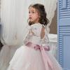 Light Pink Flower Girl Dress Quality Lace Applique for Wedding Ball Gowns Junior Bridesmaid Kids Birthday Party Princess